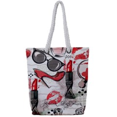 Cosmetic Pattern Full Print Rope Handle Tote (small) by Bigfootshirtshop