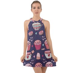 Afternoon Tea And Sweets Halter Tie Back Chiffon Dress by Bigfootshirtshop