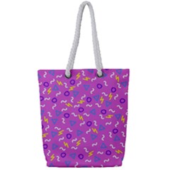 Retro Wave 2 Full Print Rope Handle Tote (small) by jumpercat