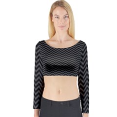 Dark Chevron Long Sleeve Crop Top by jumpercat
