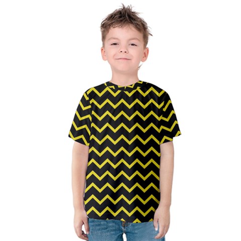 Yellow Chevron Kids  Cotton Tee by jumpercat