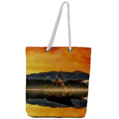 Bled Slovenia Sunrise Fog Mist Full Print Rope Handle Tote (large) by BangZart