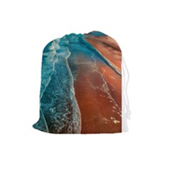 Sea Ocean Coastline Coast Sky Drawstring Pouches (large)  by BangZart