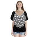 Strange Planet V-Neck Flutter Sleeve Top View1