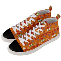 Animals Pet Cats Mammal Cartoon Men s Mid-top Canvas Sneakers by BangZart