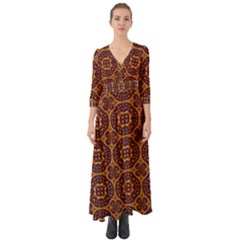 Geometric Pattern Button Up Boho Maxi Dress by linceazul