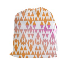 Geometric Abstract Orange Purple Drawstring Pouches (xxl) by BangZart