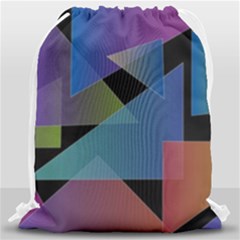 Triangle Gradient Abstract Geometry Drawstring Bag (large) by BangZart