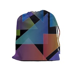 Triangle Gradient Abstract Geometry Drawstring Pouches (extra Large) by BangZart