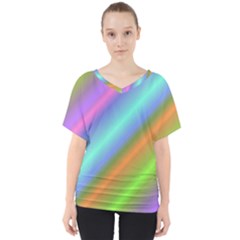 Background Course Abstract Pattern V-neck Dolman Drape Top by BangZart