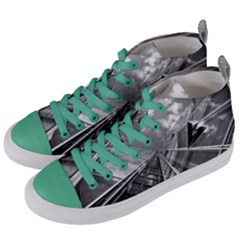Architecture Skyscraper Women s Mid-top Canvas Sneakers by BangZart