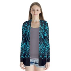 Blue Splash Drape Collar Cardigan by berwies