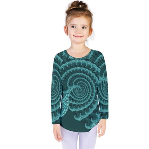 Fractals Form Pattern Abstract Kids  Long Sleeve Tee by BangZart