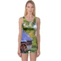 Landscape Blue Shed Scenery Wood One Piece Boyleg Swimsuit View1