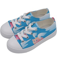 Flying Piggys Pattern Kids  Low Top Canvas Sneakers by Bigfootshirtshop