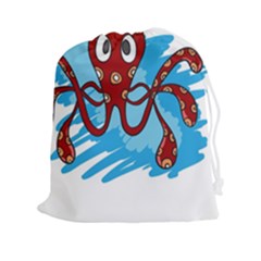 Octopus Sea Ocean Cartoon Animal Drawstring Pouches (xxl) by Celenk