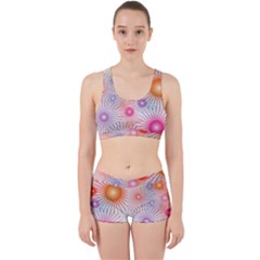 Stars Fireworks Colors Work It Out Sports Bra Set by Celenk