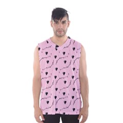 Love Hearth Pink Pattern Men s Basketball Tank Top by Celenk