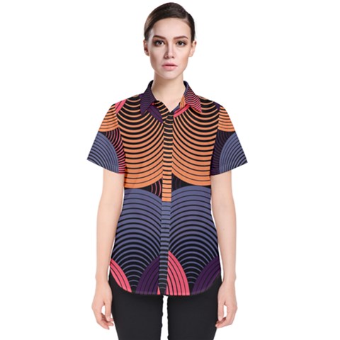 Geometric Swirls Women s Short Sleeve Shirt by Celenk