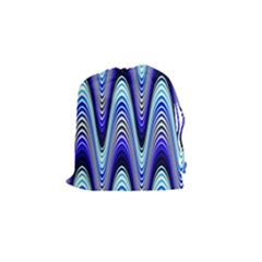 Waves Wavy Blue Pale Cobalt Navy Drawstring Pouches (small)  by Celenk