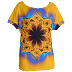 Digital Art Fractal Artwork Flower Women s Oversized Tee by Celenk