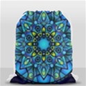 Mandala Blue Abstract Circle Drawstring Bag (Small) View1