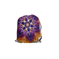 Kaleidoscope Pattern Kaleydograf Drawstring Pouches (small)  by Celenk