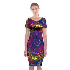 Kaleidoscope Pattern Ornament Classic Short Sleeve Midi Dress by Celenk