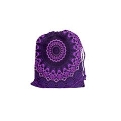 Mandala Purple Mandalas Balance Drawstring Pouches (small)  by Celenk