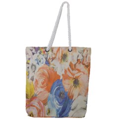 Texture Fabric Textile Detail Full Print Rope Handle Tote (large) by Celenk