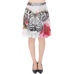 Butterfly Animal Insect Art Velvet High Waist Skirt by Celenk