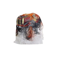 Car Old Car Art Abstract Drawstring Pouches (medium)  by Celenk
