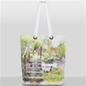 River Bridge Art Abstract Nature Full Print Rope Handle Tote (Small) View2