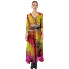 Background Art Abstract Watercolor Button Up Boho Maxi Dress by Celenk