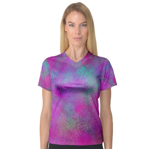 Background Texture Structure V-neck Sport Mesh Tee by Celenk