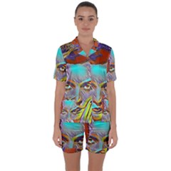 Femm Fatale Satin Short Sleeve Pyjamas Set by NouveauDesign
