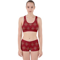 Pattern Background Holiday Work It Out Sports Bra Set by Celenk