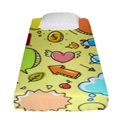 Cute Sketch Child Graphic Funny Fitted Sheet (single Size) by Celenk