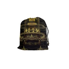Fractal City Geometry Lights Night Drawstring Pouches (small)  by Celenk
