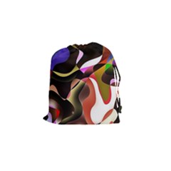 Abstract Background Design Art Drawstring Pouches (small)  by Celenk