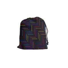 Lines Line Background Drawstring Pouches (small)  by Celenk