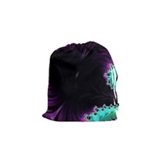 Fractals Spirals Black Colorful Drawstring Pouches (small)  by Celenk