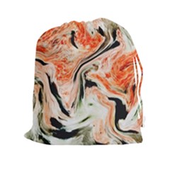 Marble Texture White Pattern Drawstring Pouches (xxl) by Celenk