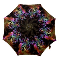 Fractal Colorful Background Hook Handle Umbrellas (small) by Celenk