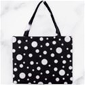 White On Black Polka Dot Pattern Mini Tote Bag View1