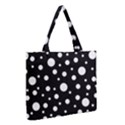 White On Black Polka Dot Pattern Medium Tote Bag View2