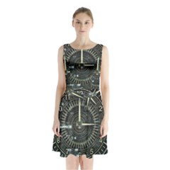 Time Machine Science Fiction Future Sleeveless Waist Tie Chiffon Dress by Celenk