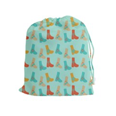 Blue Orange Boots Drawstring Pouches (extra Large) by snowwhitegirl