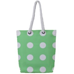 Lime Dot Full Print Rope Handle Tote (small) by snowwhitegirl