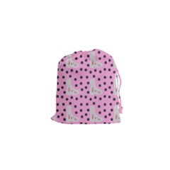 Deer Boots Pink Grey Drawstring Pouches (xs)  by snowwhitegirl